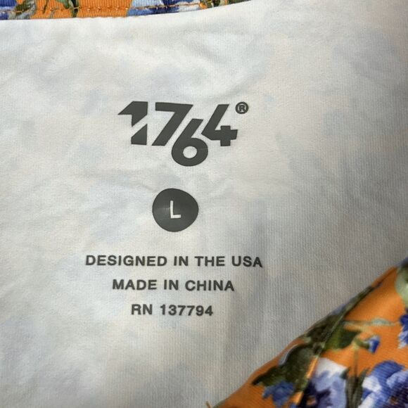 1764 Polo Shirt Men’s Large Floral Hawaiian Print Golf Performance - Picture 2 of 6